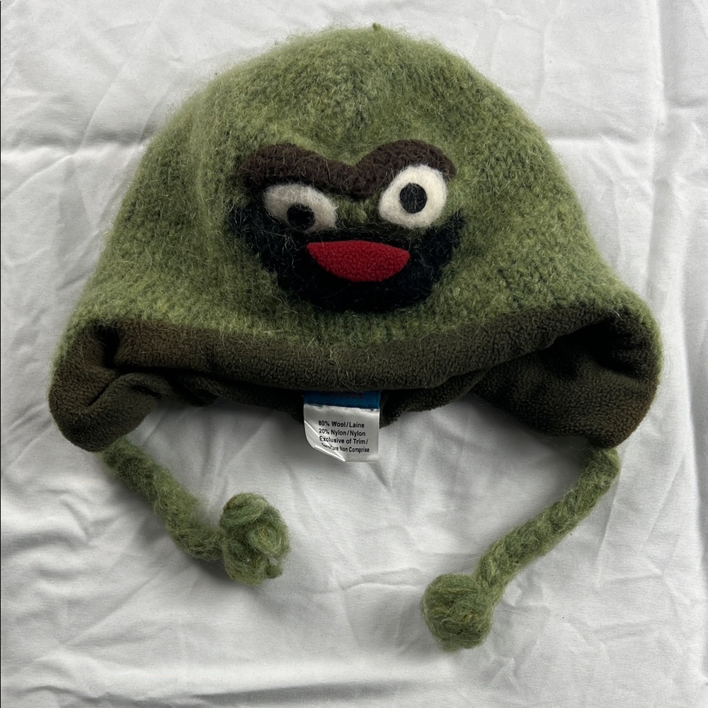 Kids Green‎ Fuzzy Character Earflap Hat